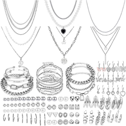 69-Piece Gold Jewelry Set for Women | Necklaces, Bracelets &amp; Earrings