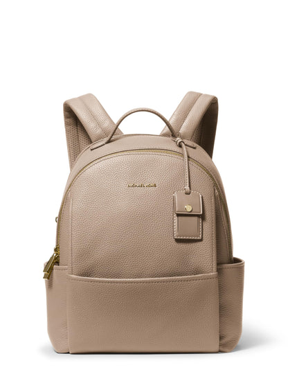 Michael Kors Sable Medium Backpack, Gold-Tone Hardware/Pebble Leather/Crimson