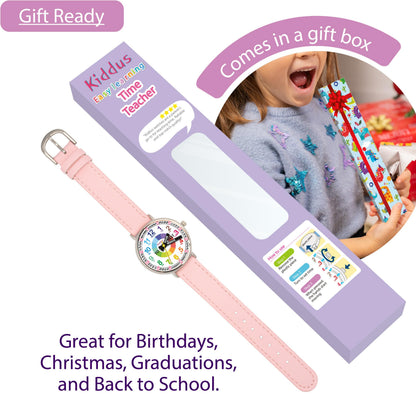 Kids Time Teacher Watch - Educational Analog Watch with Japanese Quartz Movement Ages 5-12