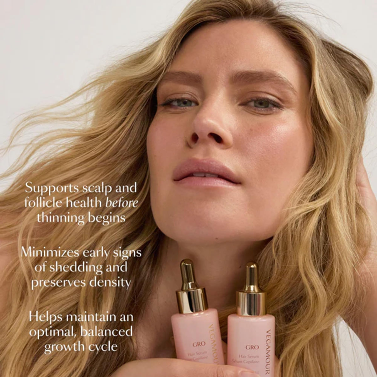 VEGAMOUR GRO Hair Serum for Hair Thinning &amp; Shedding, Thicker Fuller Looking Hair In As Soon As 90 Days, Non Oily, Bergamot Scent, Vegan &amp; Cruelty Free