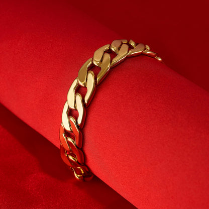 Premium 18K Gold-Plated Cuban Link Bracelet – Luxury Stainless Steel | Waterproof &amp; Tarnish Resistant
