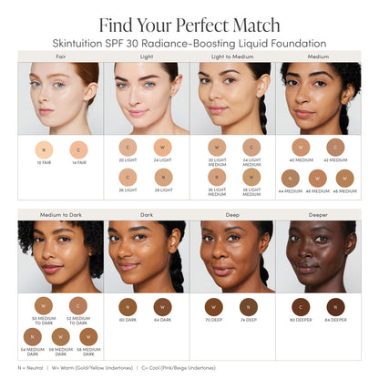 jane iredale Skintuition SPF 30 Radiance-Boosting Liquid Foundation, Perfects and Protects Skin, Medium Coverage, Natural Finish, Vegan, Cruelty-Free