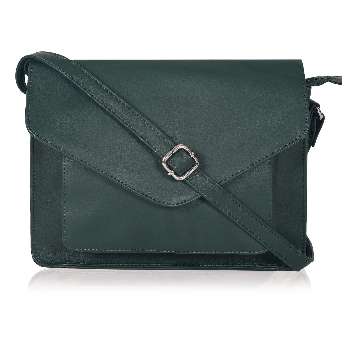 Leather Flapover Crossbody Handbag Purse for Women with Adjustable Strap &amp; Overflap Snap Closure Tote/Bag