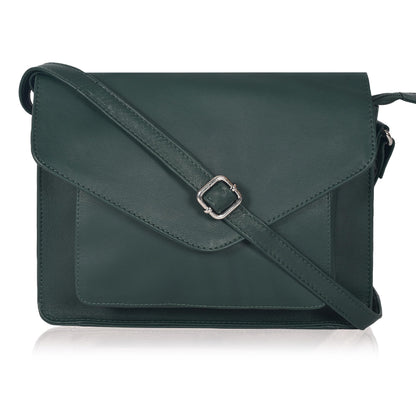 Leather Flapover Crossbody Handbag Purse for Women with Adjustable Strap &amp; Overflap Snap Closure Tote/Bag