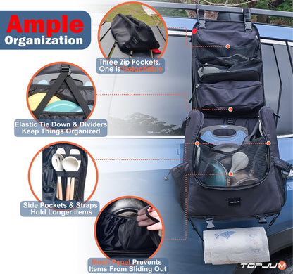 TOPJUM Camp Kitchen Organizer with Hanging Storage &amp; Paper Towel Holder