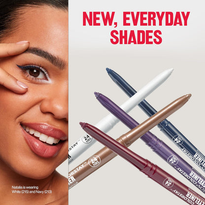 Revlon ColorStay Pencil Waterproof Eyeliner, Smudge-Proof, Eye Makeup with Built-In Sharpener, Long-Lasting, Matte Finish, 201 Black, 2 pack