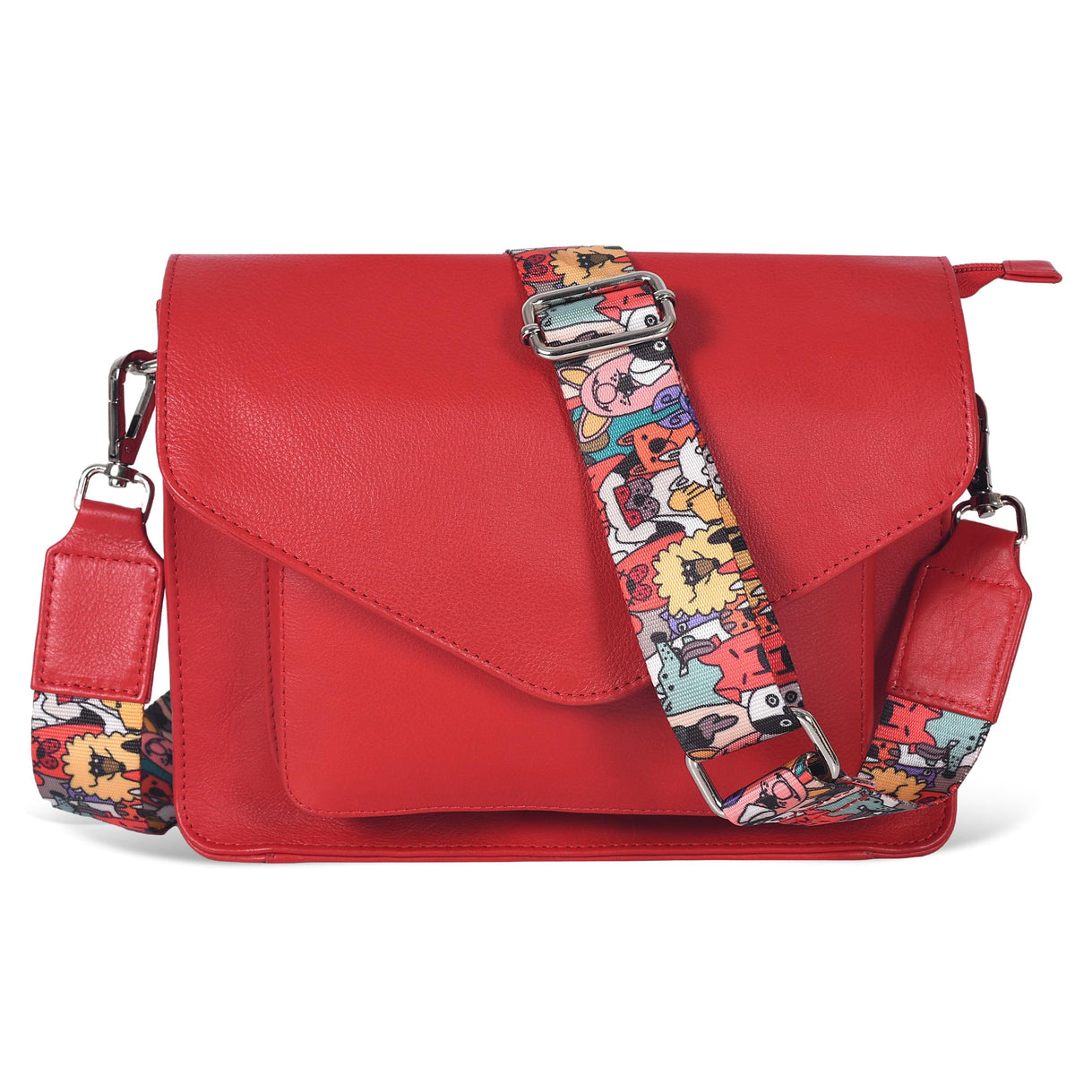 Leather Flapover Crossbody Handbag Purse for Women with Adjustable Strap &amp; Overflap Snap Closure Tote/Bag