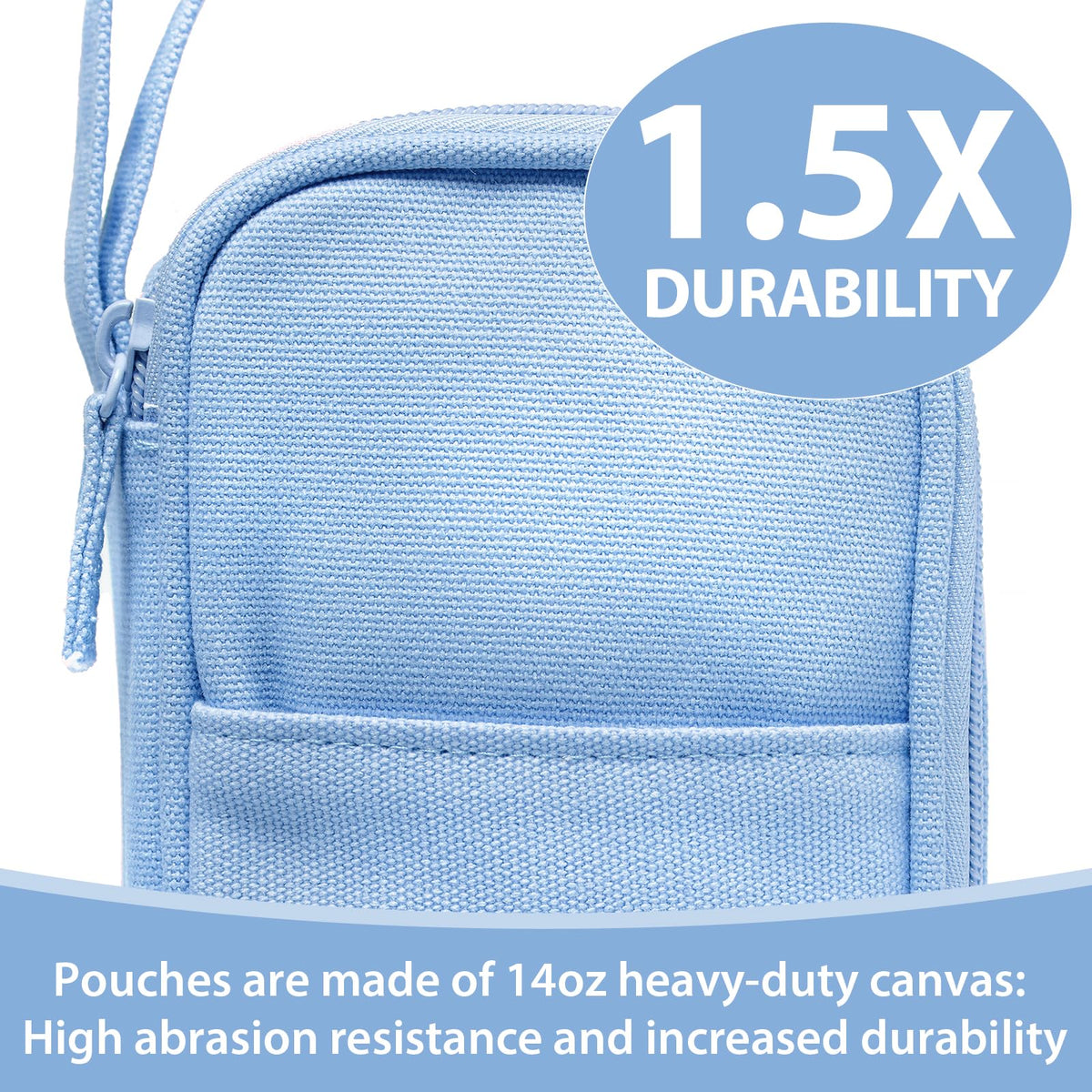 Large Pencil Case 1800ml - Heavy Duty Canvas School Supplies Organizer for Kids Students