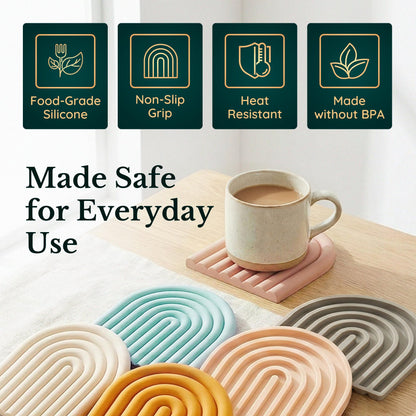 Silicone Trivets for Hot Dishes – Heat-Resistant, Non-Slip Pot Holders for Kitchen &amp; Coasters – Durable Hot Pads for Pots, Pans, Baking Dishes &amp; Kitchen Appliances