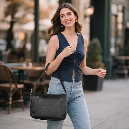 befen Genuine Leather Purses for Women, RFID Medium Leather Crossbody Bags Shoulder Purse Handbags