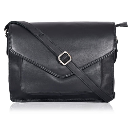 Leather Flapover Crossbody Handbag Purse for Women with Adjustable Strap &amp; Overflap Snap Closure Tote/Bag