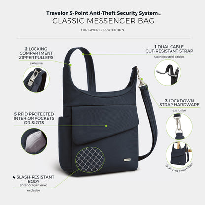 Travelon Anti-Theft Classic Messenger Bag