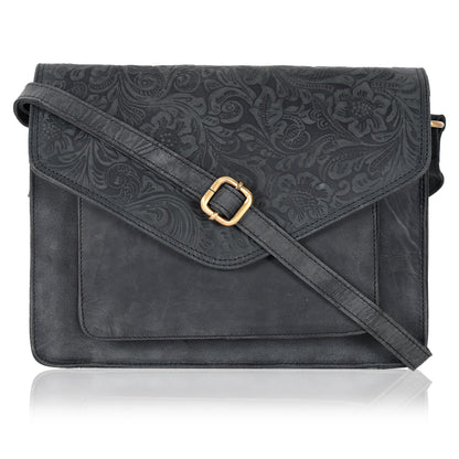 Leather Flapover Crossbody Handbag Purse for Women with Adjustable Strap &amp; Overflap Snap Closure Tote/Bag