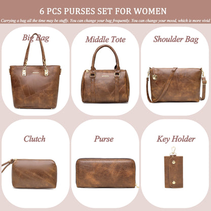 2E-youth Designer Purses and Handbags for Women Satchel Shoulder Bag Tote Top Handle Bag