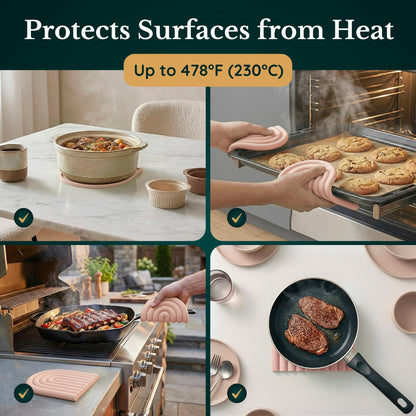 Silicone Trivets for Hot Dishes – Heat-Resistant, Non-Slip Pot Holders for Kitchen &amp; Coasters – Durable Hot Pads for Pots, Pans, Baking Dishes &amp; Kitchen Appliances