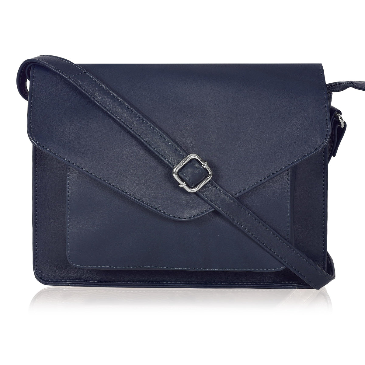 Leather Flapover Crossbody Handbag Purse for Women with Adjustable Strap &amp; Overflap Snap Closure Tote/Bag