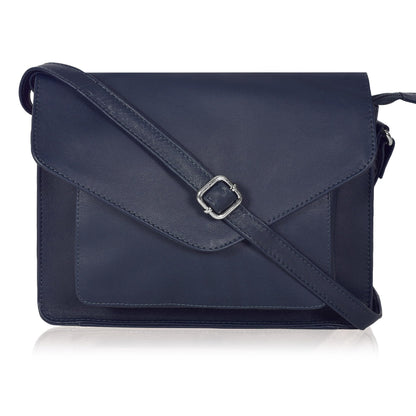 Leather Flapover Crossbody Handbag Purse for Women with Adjustable Strap &amp; Overflap Snap Closure Tote/Bag