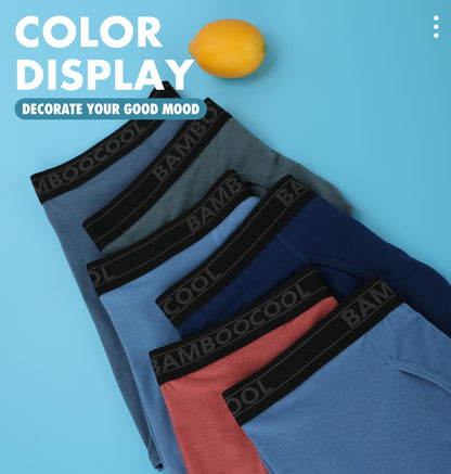 BAMBOO COOL Ultra Soft Mens Underwear Boxer Briefs Multi-pack | Bamboo Fabric‌,No Ride Up,More Breathable Than Cotton