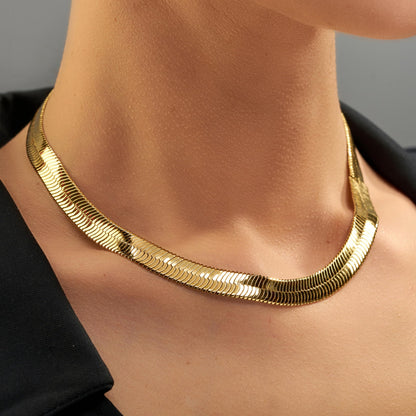 Premium Gold-Plated Stainless Steel Herringbone Chain Necklace – Waterproof, Tarnish Resistant &amp; Designed by UNCLE LOL