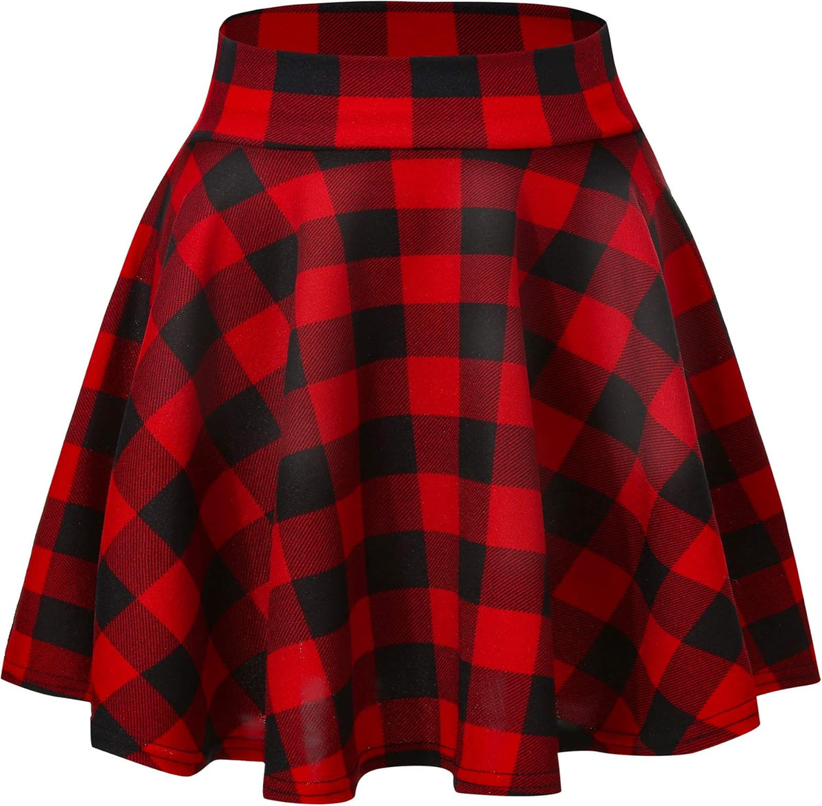 Women Flared Mini Skater Skirt - Stretchy A-Line Circle Skirt