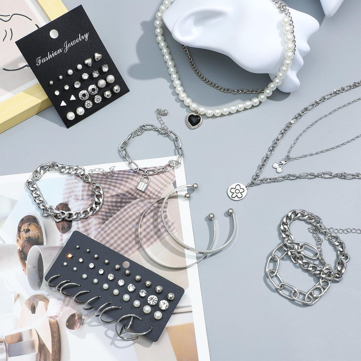 69-Piece Gold Jewelry Set for Women | Necklaces, Bracelets &amp; Earrings