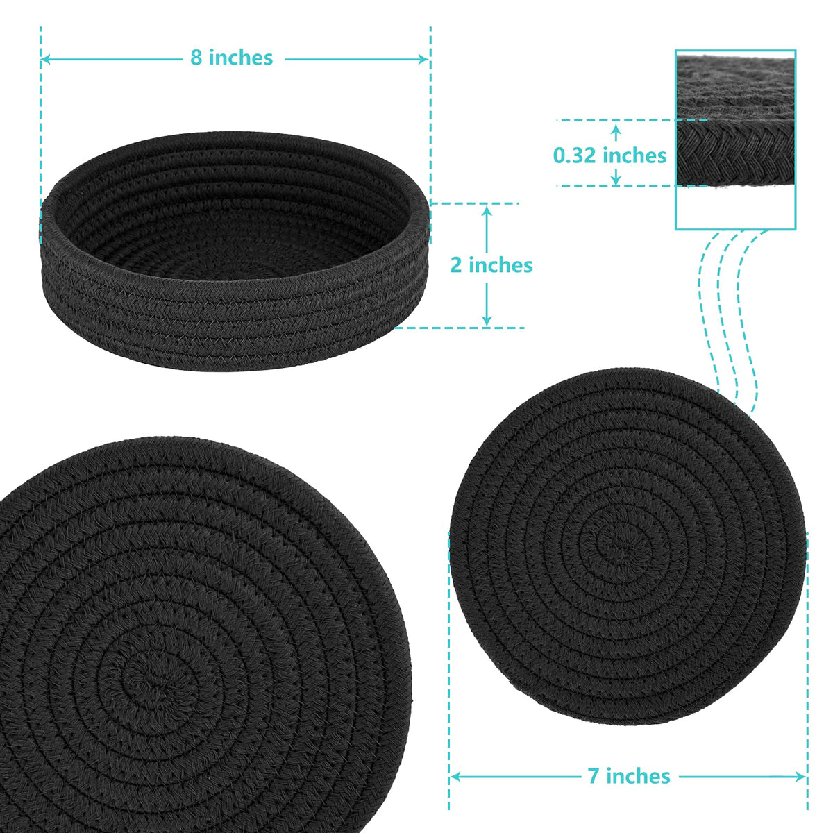 Heat-Resistant Trivet Set for Hot Pots &amp; Pans with Storage Basket