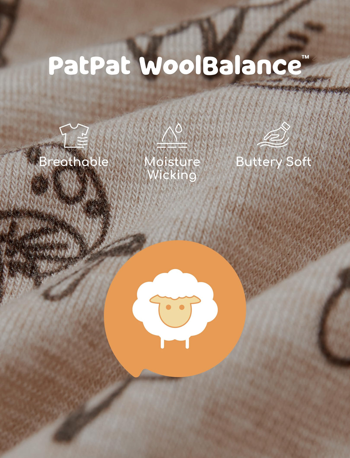 PATPAT Baby Footie Pajamas - Premium Tencel Lyocell &amp; Wool Romper with 2-Way Zipper