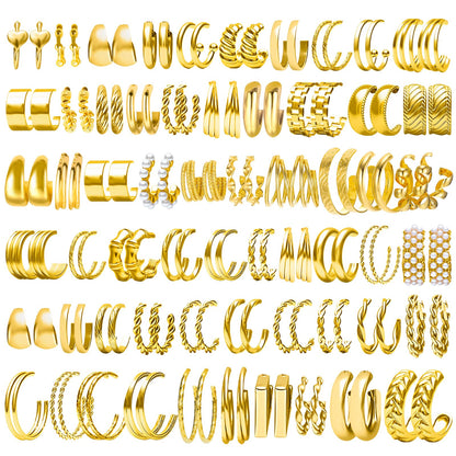 69-Piece Gold Jewelry Set for Women | Necklaces, Bracelets &amp; Earrings