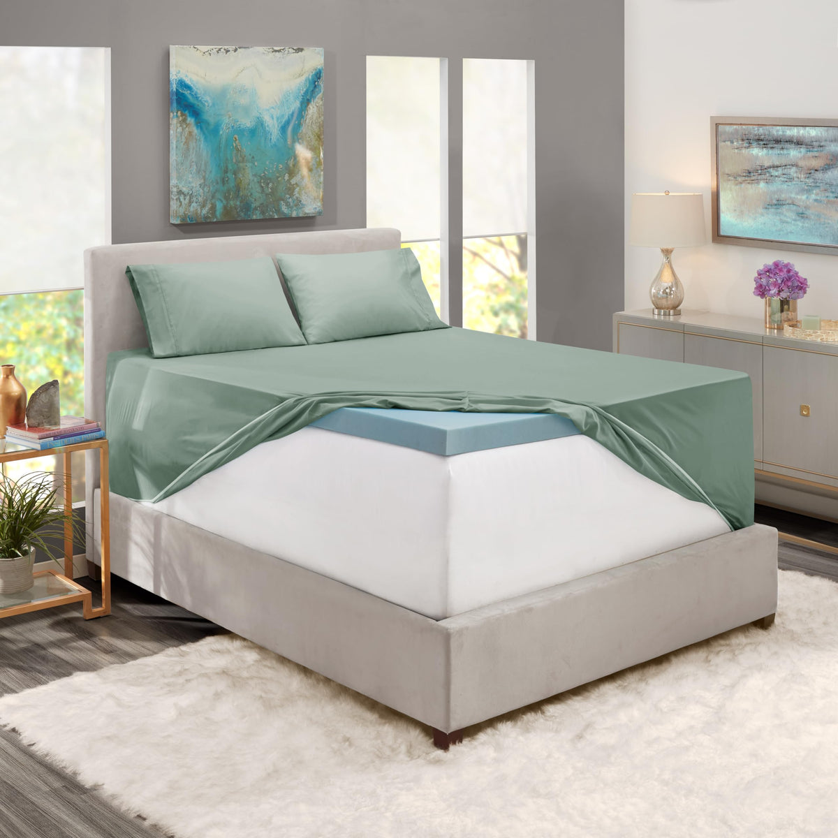 King Size Deep Pocket Sheet Set 6 Piece - Extra Deep Fitted Sheets 18-24 Inch Microfiber Linen