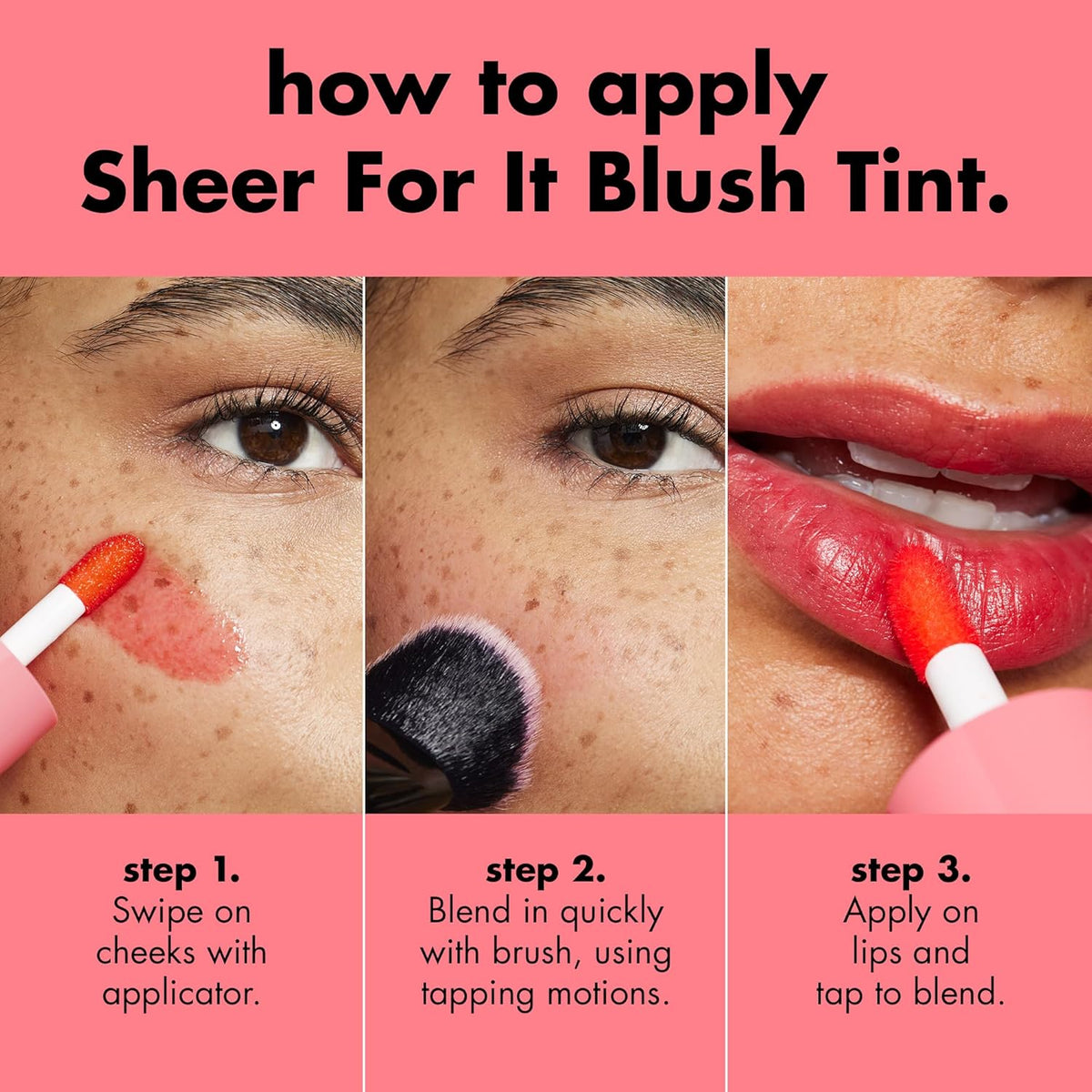 e.l.f. Sheer For It Blush Tint, Multi-Use, Long-Lasting Lip &amp; Cheek Makeup, Creates A Natural Flush Finish, Vegan &amp; Cruelty-Free, Plums Up