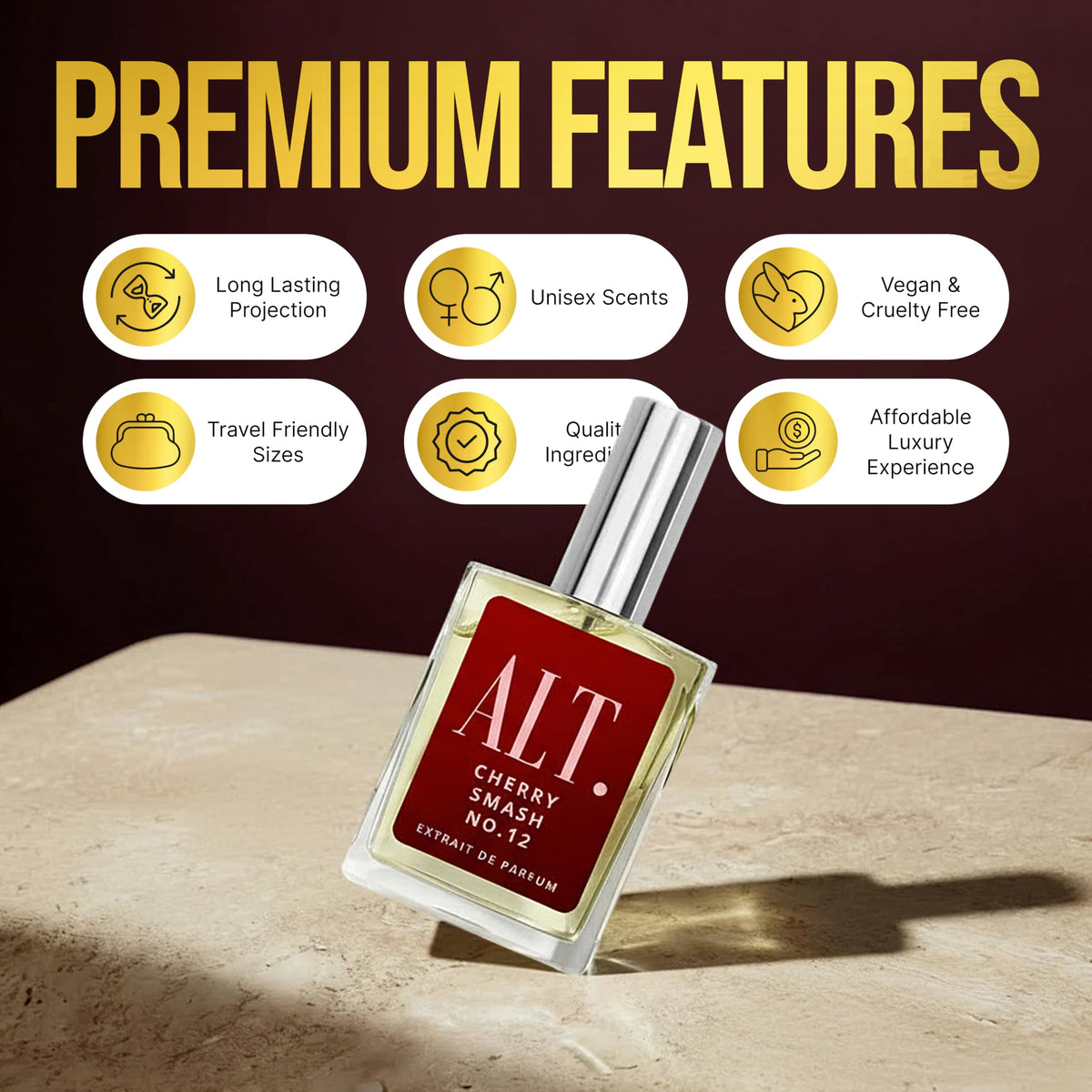 ALT. FRAGRANCES Cherry Smash No. 12, Inspired by Lost Chery Perfume for Women &amp; Men, Unisex Perfume, Extrait de Parfum, Long Lasting Scent, 60ml