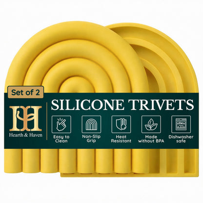 Silicone Trivets for Hot Dishes – Heat-Resistant, Non-Slip Pot Holders for Kitchen &amp; Coasters – Durable Hot Pads for Pots, Pans, Baking Dishes &amp; Kitchen Appliances