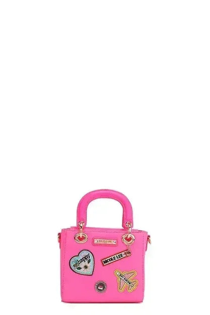 Pink Color Patch Handbag - Top Handle &amp; Crossbody | Femstylo