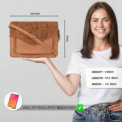 Leather Flapover Crossbody Handbag Purse for Women with Adjustable Strap &amp; Overflap Snap Closure Tote/Bag