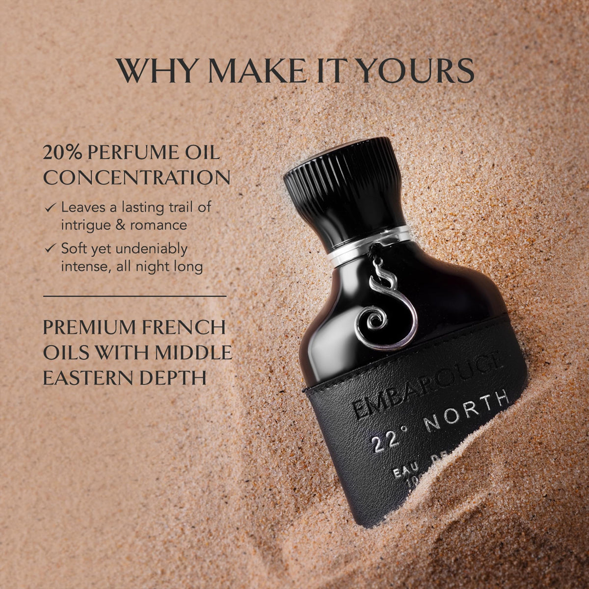 EMBAROUGE 22° North Eau De Parfum | Long Lasting Luxury Perfume for Men &amp; Women | Inspired by French Perfumery | 100ml