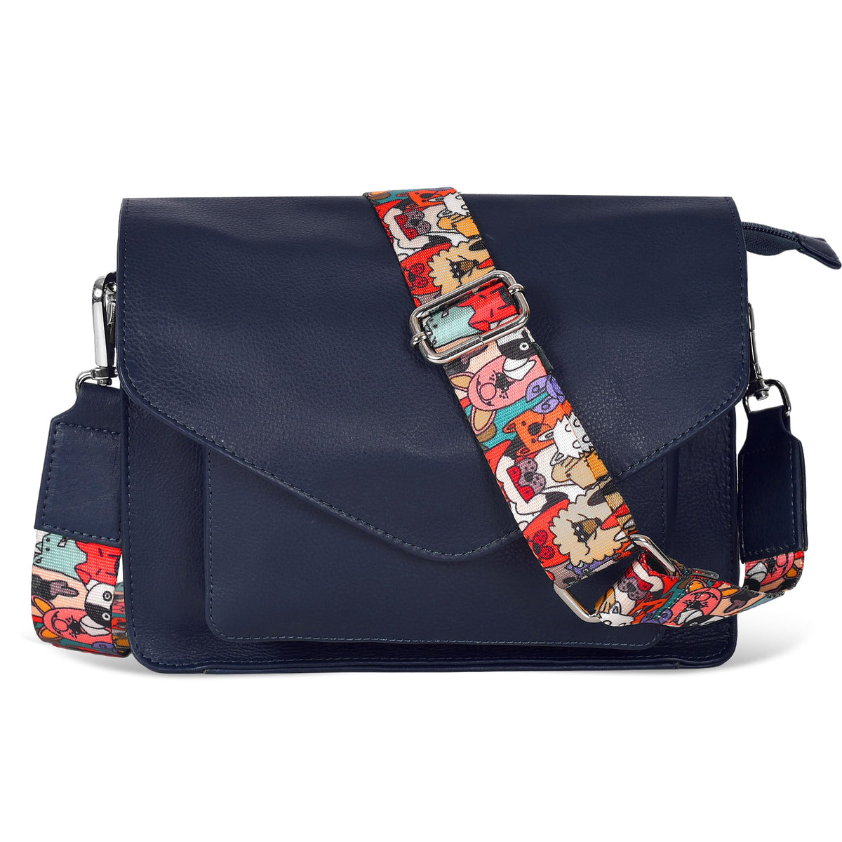 Leather Flapover Crossbody Handbag Purse for Women with Adjustable Strap &amp; Overflap Snap Closure Tote/Bag