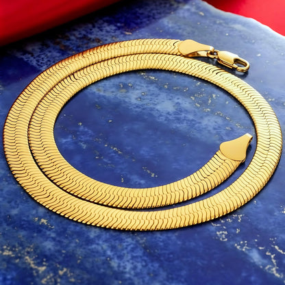 Premium Gold-Plated Stainless Steel Herringbone Chain Necklace – Waterproof, Tarnish Resistant &amp; Designed by UNCLE LOL