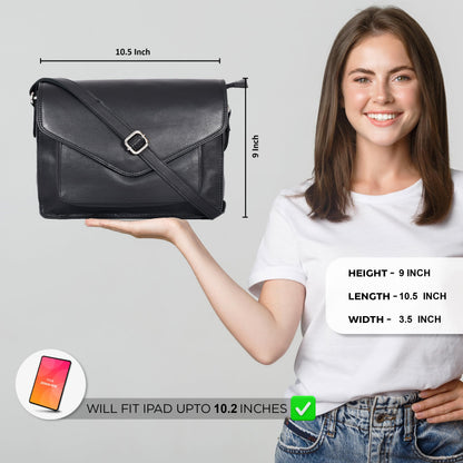 Leather Flapover Crossbody Handbag Purse for Women with Adjustable Strap &amp; Overflap Snap Closure Tote/Bag