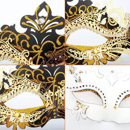 Masquerade Masks - Elegant Mardi Gras Party Masks - Premium Decorative Masks for Women and Men