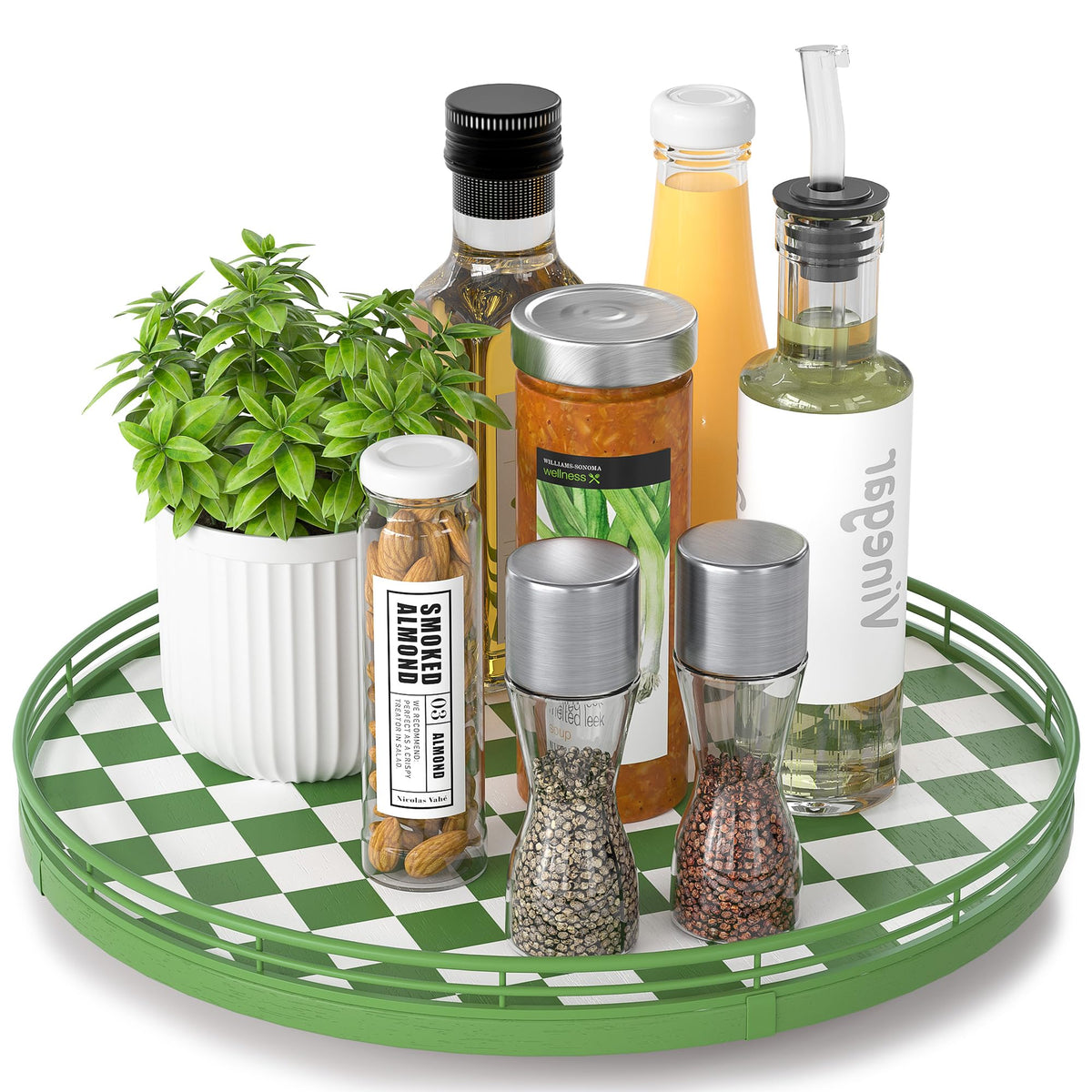AMH Lazy Susan Wooden Organizer for Table Top