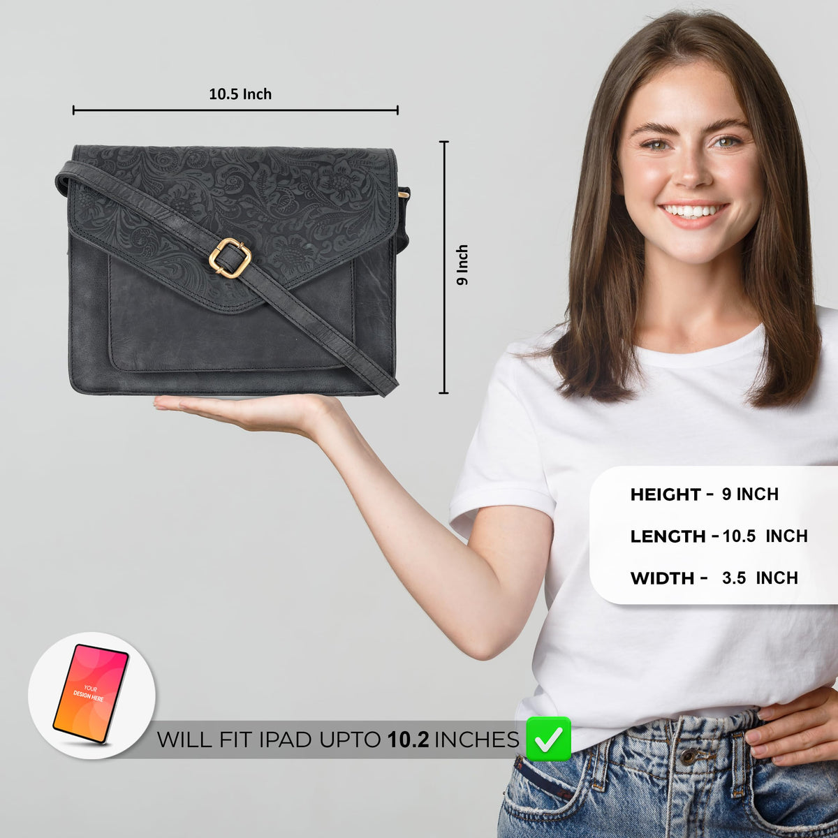 Leather Flapover Crossbody Handbag Purse for Women with Adjustable Strap &amp; Overflap Snap Closure Tote/Bag