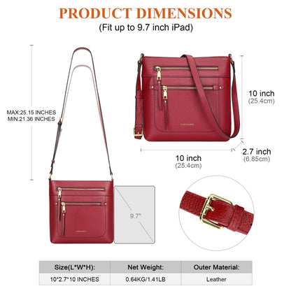 Over Earth Crossbody Bags for Women Leather Purses for Ladies with Multiple Pockets