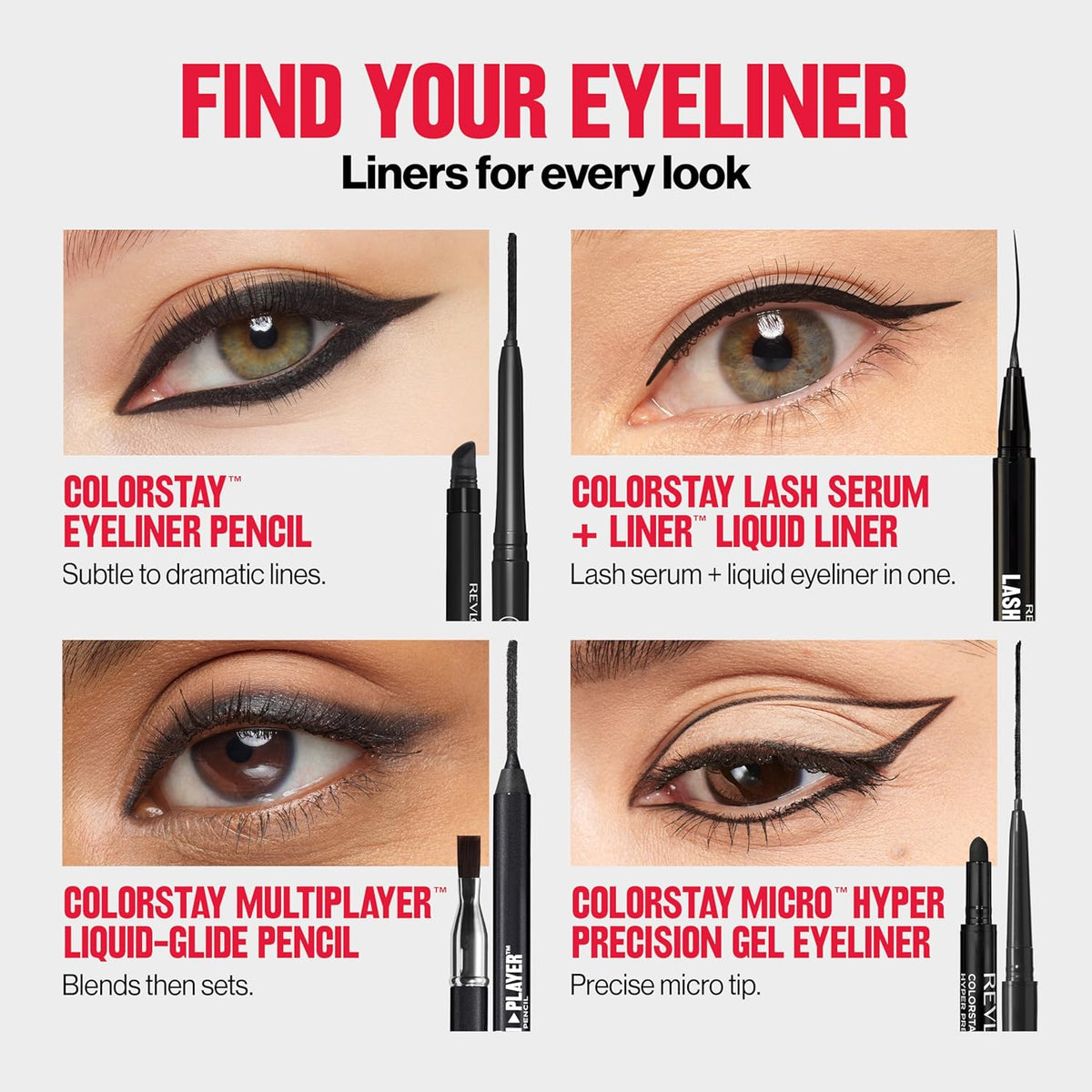 Revlon ColorStay Pencil Waterproof Eyeliner, Smudge-Proof, Eye Makeup with Built-In Sharpener, Long-Lasting, Matte Finish, 201 Black, 2 pack