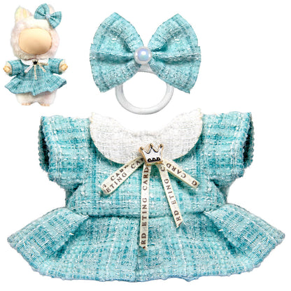 3 Piece Handmade Crochet Outfit for 17cm Dolls - Heart Sweater Hat &amp; Bag Set