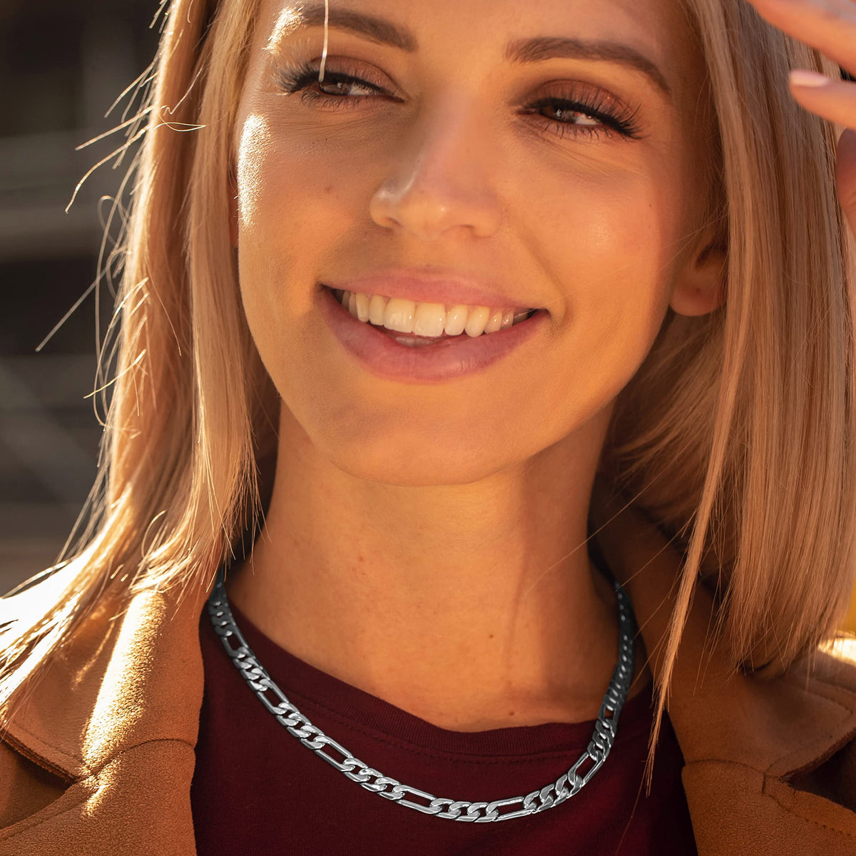 Premium 18K Gold-Plated Figaro Chain Necklace – Stainless Steel | Waterproof &amp; Tarnish Resistant
