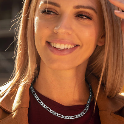 Premium 18K Gold-Plated Figaro Chain Necklace – Stainless Steel | Waterproof &amp; Tarnish Resistant