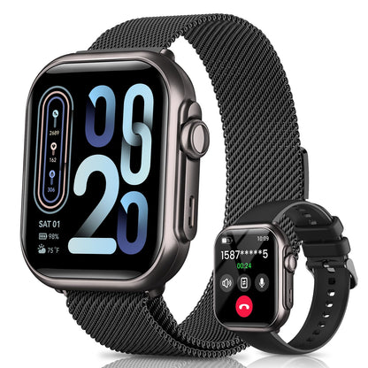 Smart Watch for Women for iPhone Android: 1.85"Smartwatch with Make/Answer Call Sleep Heart Rate SpO2 Blood Pressure Monitor IP68 Waterproof 120+Sport Mode Fitness Tracker 1000mAh Battery 2Bands Pink