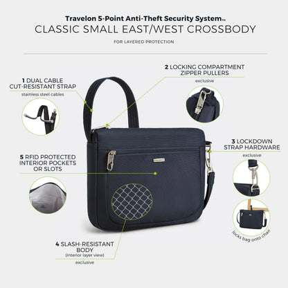 Travelon Anti-Theft Classic Small East/West Crossbody