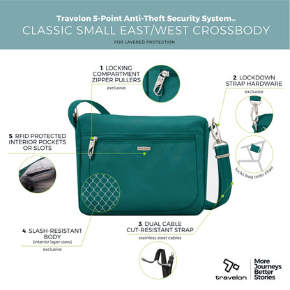 Travelon Anti-Theft Classic Small East/West Crossbody