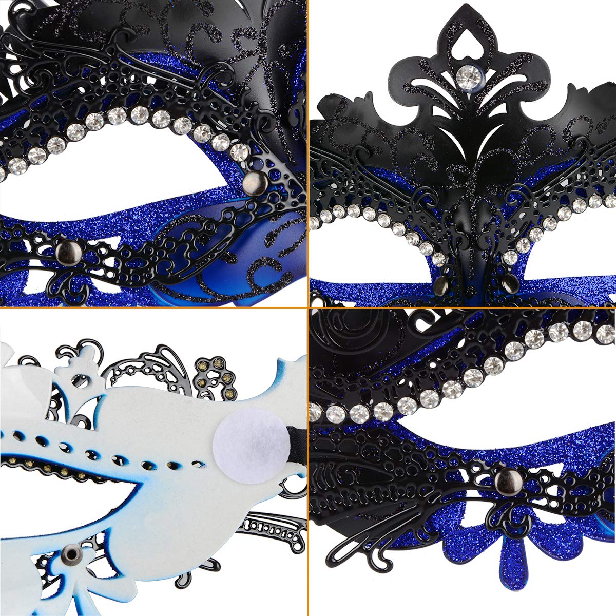 Masquerade Masks - Elegant Mardi Gras Party Masks - Premium Decorative Masks for Women and Men